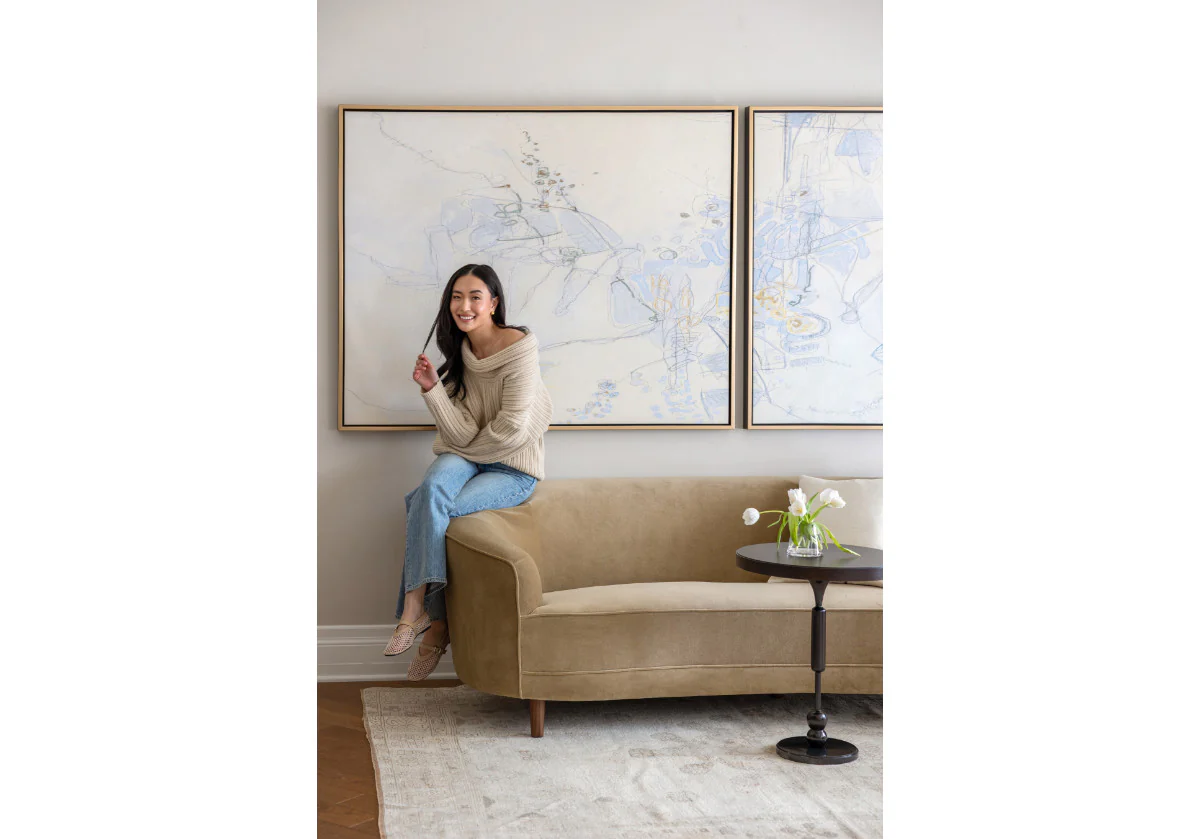 COLETTE CURVED SOFA | Camel Velvet - Image 12