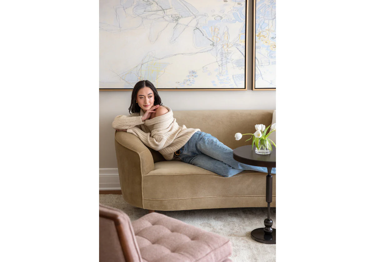 COLETTE CURVED SOFA | Camel Velvet - Image 8