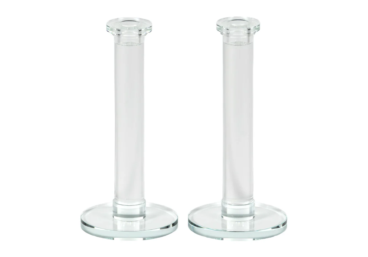 CRYSTAL COLUMN CANDLESTICK | Set of 2 - Image 4