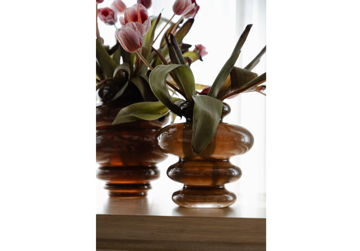 GLASS CHANNEL VASE | Cocoa - Image 2