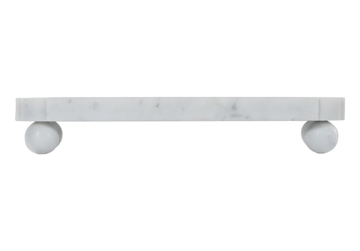 GRAND MARBLE FOOTED TRAY | Bianco Carrara - Image 3