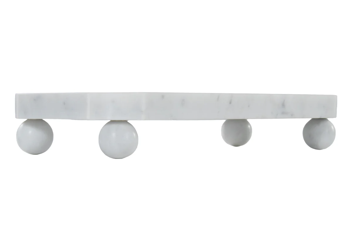 GRAND MARBLE FOOTED TRAY | Bianco Carrara - Image 5
