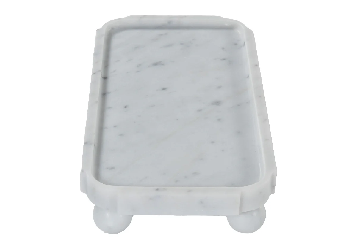 GRAND MARBLE FOOTED TRAY | Bianco Carrara - Image 6