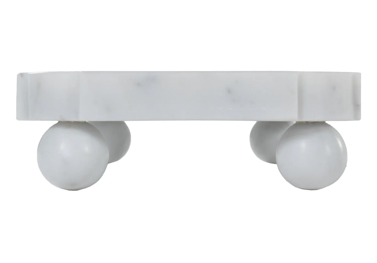 GRAND MARBLE FOOTED TRAY | Bianco Carrara - Image 7