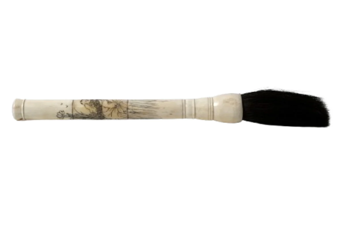 HAND CARVED WHITE BONE CALLIGRAPHY BRUSH - Image 2
