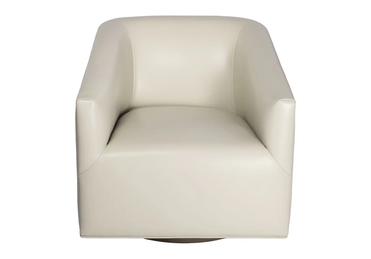 HARVEY SWIVEL CHAIR | Ivory Leather - Image 3