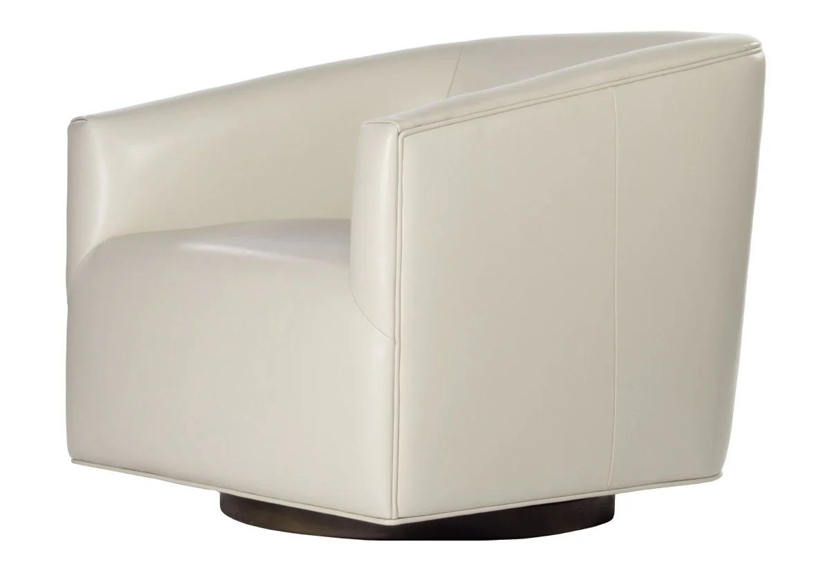 HARVEY SWIVEL CHAIR | Ivory Leather - Image 4