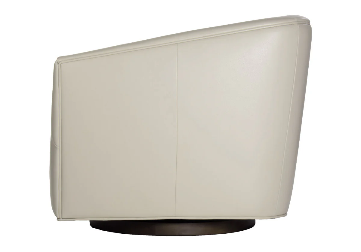 HARVEY SWIVEL CHAIR | Ivory Leather - Image 5