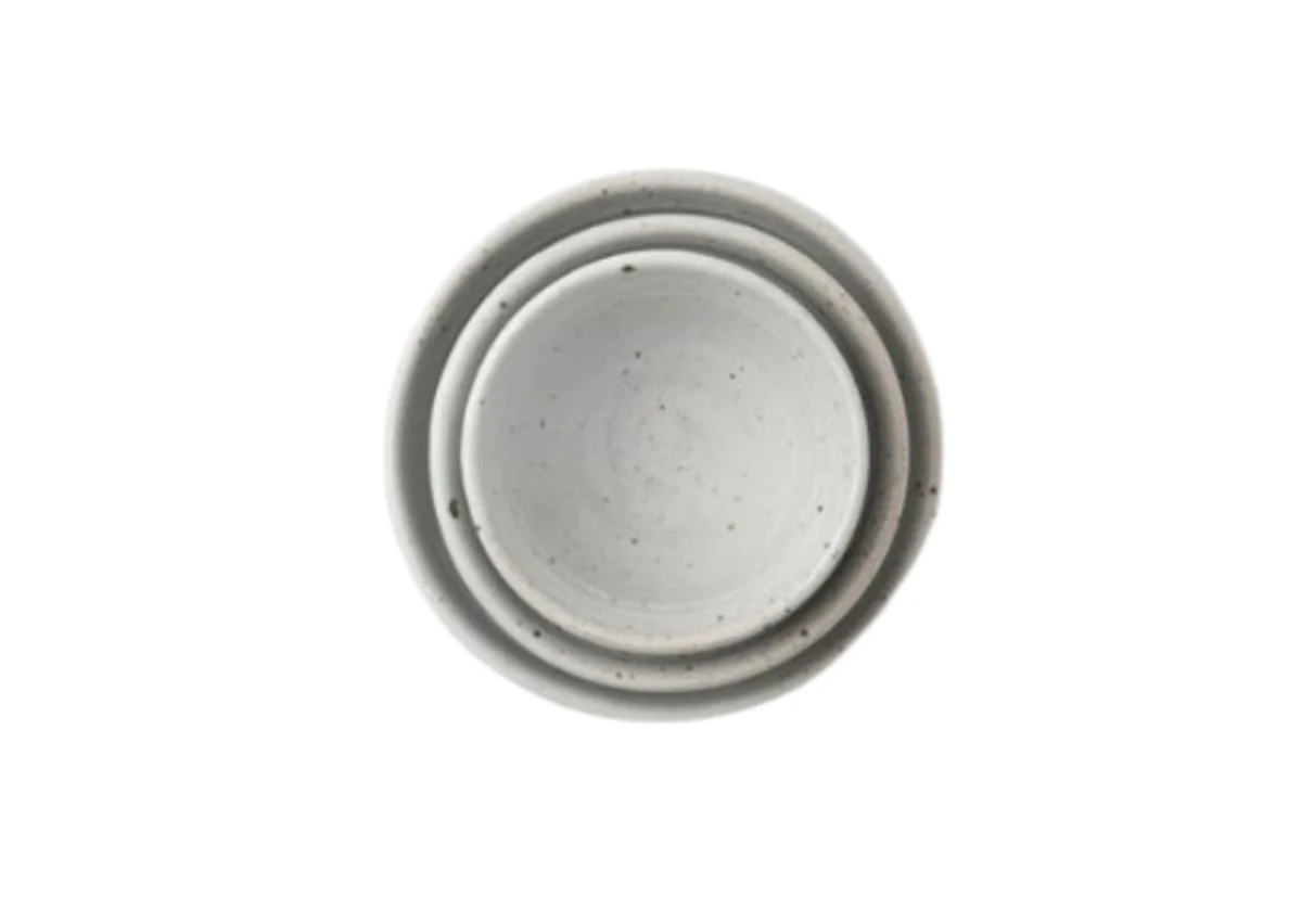 LEON NESTING BOWLS | White Glaze | Set of 3 - Image 3