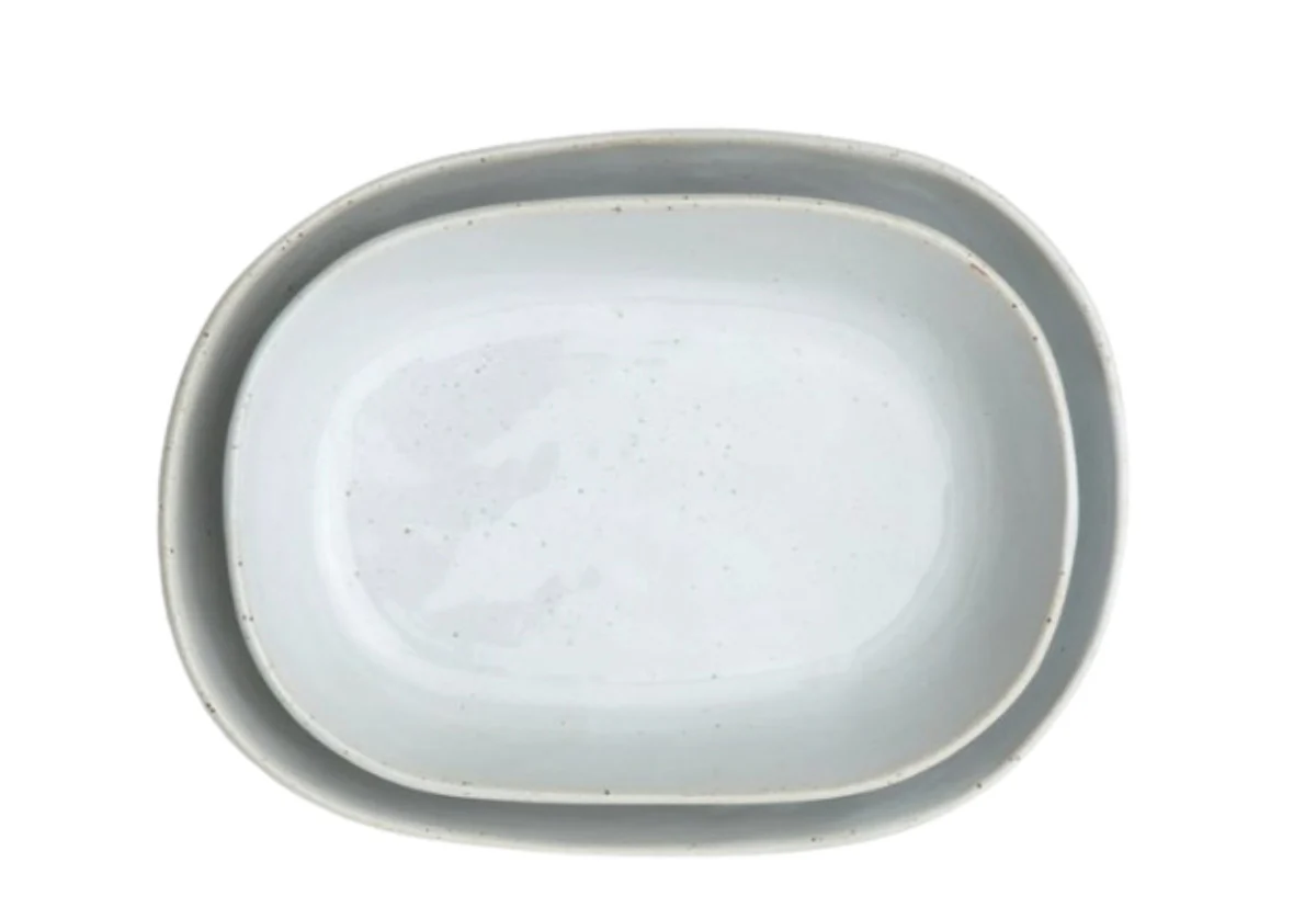 MARCUS OBLONG SERVING BOWLS | White Glaze | Set of 2 - Image 2
