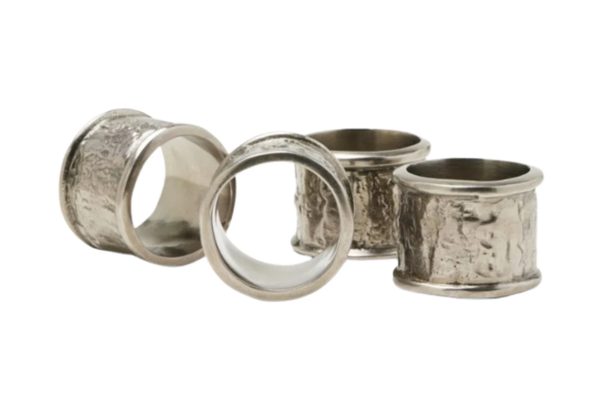 MELVIN NAPKIN RING | Antiqued Pewter | Set of 4 - Image 2