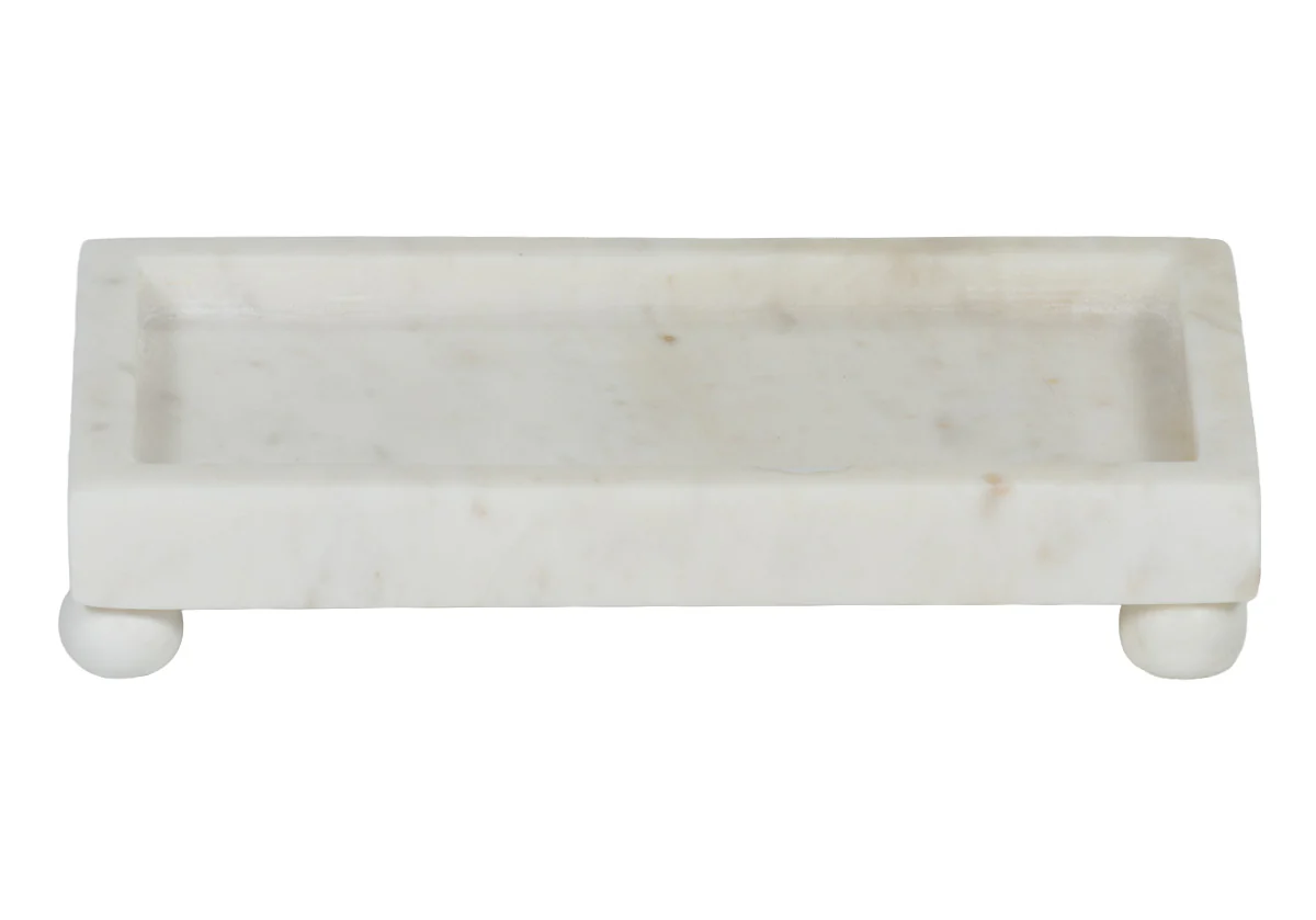 PETITE MARBLE FOOTED TRAY - Image 4