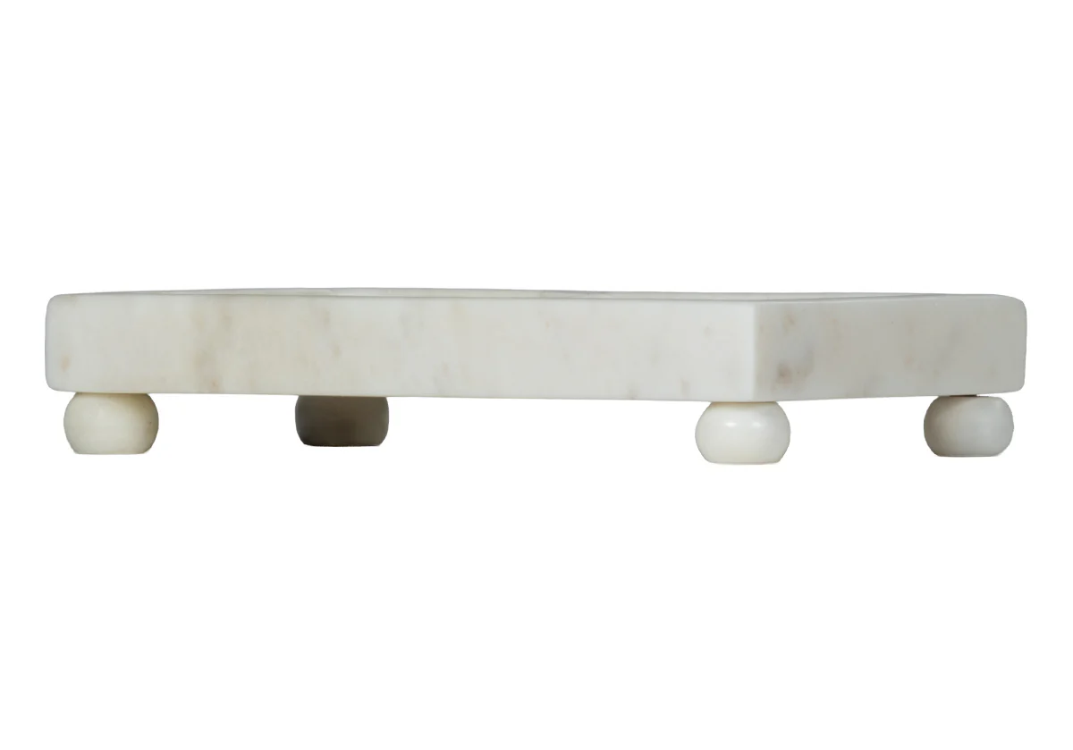 PETITE MARBLE FOOTED TRAY - Image 6