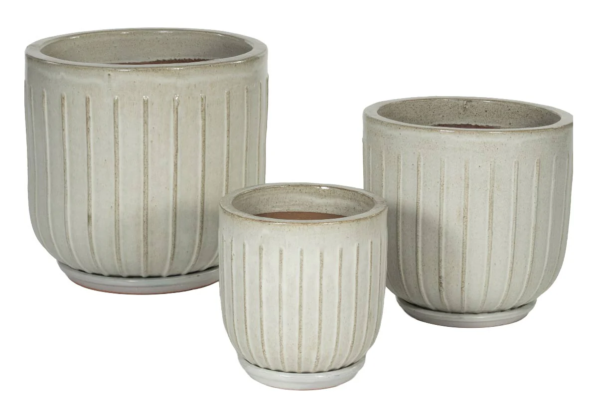WHITE CERAMIC PLANTERS | Hand Glazed Vanilla Bean - Image 3