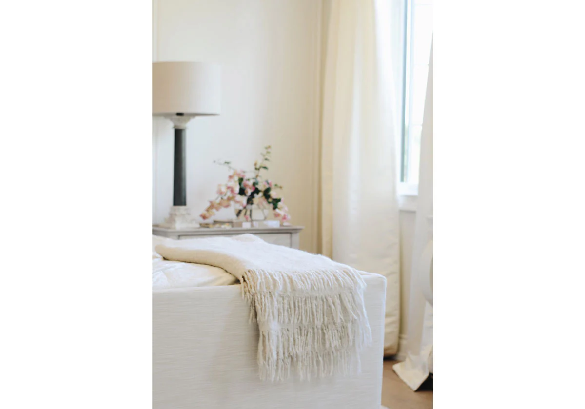 WHITE MOHAIR THROW BLANKET - Image 5