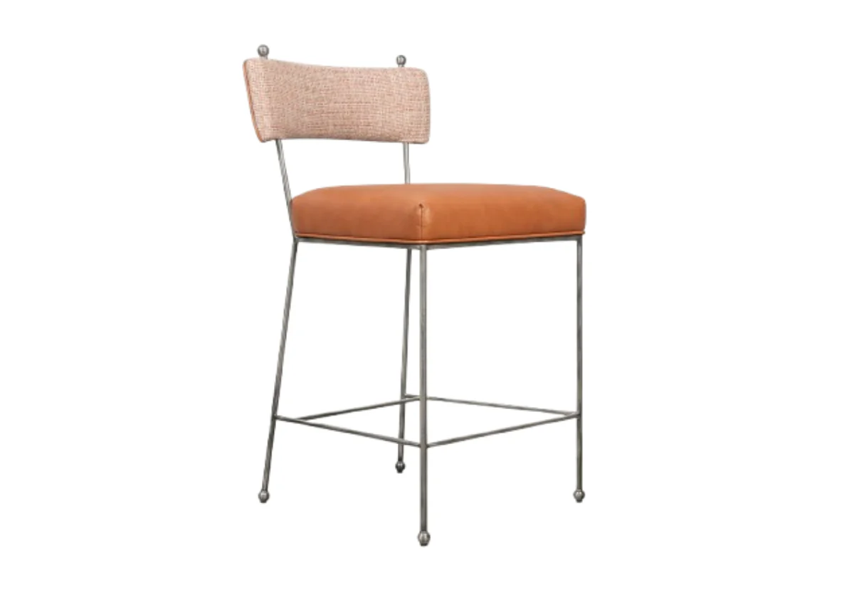 YVETTE COUNTER STOOL | Terra Leather & Tweed - Image 3